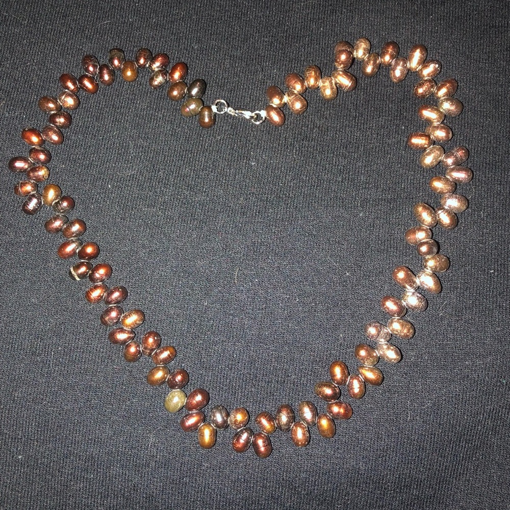 Brown fresh water pearl necklace